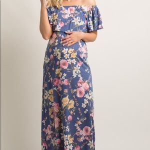 Pink blush maternity maxi